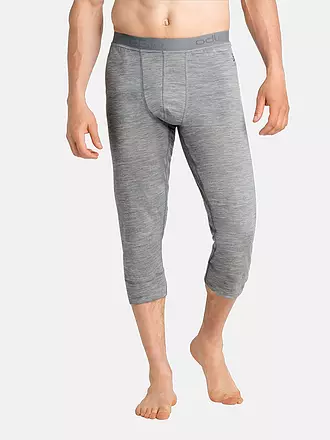 ODLO | Pantalone intimo da uomo Natural 100% Merino Warm 3/4 | grau